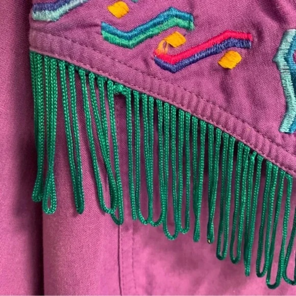 Vintage Southwest Canyon Fringe Embroidered Western Button Down Size Small - Picture 9 of 10